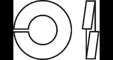 TOOLCRAFT B3 D127-A2 194680 Veerring Binnendiameter: 3.1 mm M3 DIN 127 RVS A2 100 stuk(s)