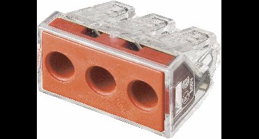 WAGO 773-173 773-173 Verbindingsklem Flexibel: - Massief: 2.5-6 mm² Aantal polen: 3 1 stuk(s) Transparant, Rood