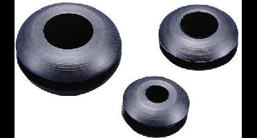 TRU COMPONENTS TC-GMR0705203 Kabeldoorvoering Open Klem-Ø (max.) 5 mm Plaatdikte (max.) 1.7 mm PVC Zwart 100 stuk(s)