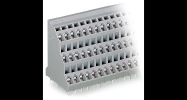WAGO 737-106 Drie niveau klem 2.50 mm² Aantal polen 18 Grijs 32 stuk(s)