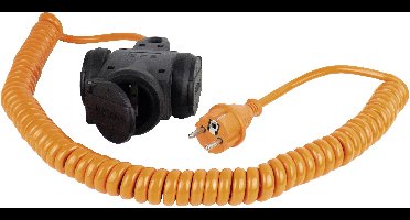 AS Schwabe 70414 Stroom Verlengkabel 16 A Oranje, Zwart 5.00 m H07BQ-F 3G 1,5 mm² Spiraalkabel