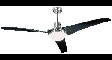 CasaFan Mirage Plafondventilator 53 W (Ø x h) 142 cm x 395 mm Chroom (geborsteld) Met afstandsbediening, Met lamparmatuur, Met wintermodus