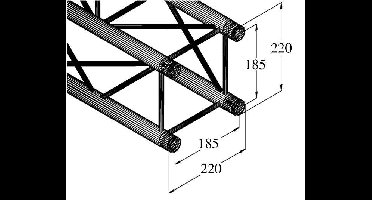 Alutruss DECOLOCK DQ4-1000 Vierkant truss 1 m