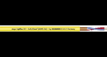 Sommer Cable 200-0007 Microfoonkabel 2 x 0.22 mm² Geel per meter