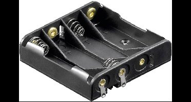 Goobay 12468 Batterijhouder Aantal cellen: 4 AAA (potlood) Soldeeraansluiting (l x b x h) 52 x 49 x 13 mm