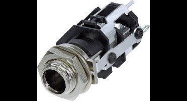Rean AV RJ5VM Jackplug 6,35 mm Bus, inbouw verticaal Aantal polen: 5 Stereo Zwart 1 stuk(s)