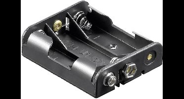 Goobay 11984 Batterijhouder Aantal cellen: 3 AA (penlite) Drukknopaansluiting (l x b x h) 58 x 48.2 x 17 mm