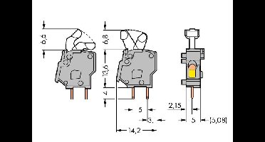 WAGO 257-746 Veerkrachtklemblok 2.50 mm² Aantal polen 1 Oranje 500 stuk(s)