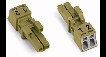 WAGO 890-262 Netstekker WINSTA MINI Bus, recht Totaal aantal polen: 2 16 A Lichtgroen 50 stuk(s)