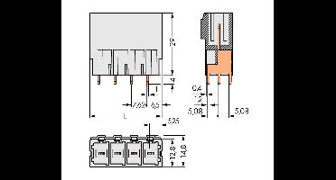 WAGO 831-3604 Male behuizing (board) 831 Totaal aantal polen: 4 Rastermaat: 7.62 mm Inhoud: 24 stuk(s)