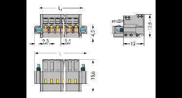 WAGO 2734-112/107-000 Female behuizing (kabel) 2734 Totaal aantal polen 12 Rastermaat: 3.50 mm 50 stuk(s)