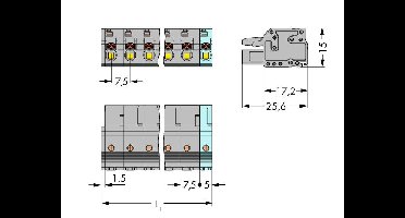 WAGO 2231-205/026-000 Female behuizing (kabel) 2231 Totaal aantal polen 5 Rastermaat: 7.50 mm 50 stuk(s)