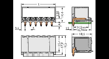 WAGO 2092-1430/200-000 Male behuizing (board) 2092 Totaal aantal polen: 10 Rastermaat: 5 mm Inhoud: 100 stuk(s)