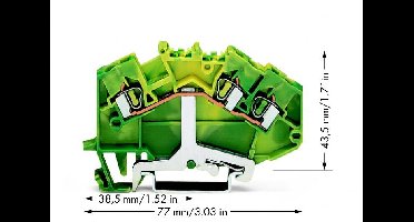 WAGO 780-637 Aardklem 5 mm Spanveer Toewijzing: Terre Groen, Geel 50 stuk(s)