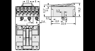 WAGO 2092-1522/020-000 Male behuizing (board) 2092 Totaal aantal polen: 2 Rastermaat: 5 mm Inhoud: 200 stuk(s)