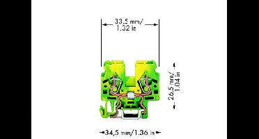 WAGO 870-917 Aardklem 5 mm Spanveer Toewijzing: Terre Groen, Geel 100 stuk(s)