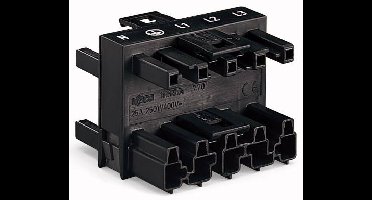 WAGO Netsplitter [Netstekker - Netbus, Netbus, Netbus] Totaal aantal polen: 5 Zwart 25 stuk(s)