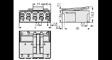 WAGO 2092-3524/002-000 Male behuizing (board) 2092 Totaal aantal polen 4 Rastermaat: 7.50 mm 50 stuk(s)