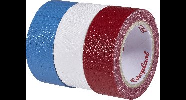 Coroplast 31081 Textieltape Blauw, Rood, Wit (l x b) 2.5 m x 19 mm 3 stuk(s)