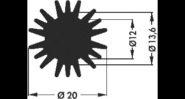 Fischer Elektronik 10021669 SK 585 20 SA LED-koellichaam 5.8 K/W (Ø x h) 20 mm x 20 mm