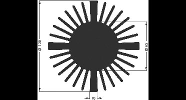 Fischer Elektronik 10021861 SK 599 15 SA LED-koellichaam 2.25 K/W (Ø x h) 120 mm x 15 mm