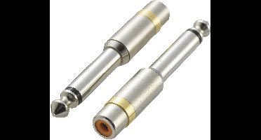 SpeaKa Professional SP-6672048 KCA-635 Jackplug / Cinch Audio Adapter [1x Jackplug male 6,3 mm - 1x Cinch-koppeling] Zilver