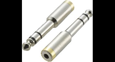 SpeaKa Professional SP-6672044 KKA-635 Jackplug Audio Adapter [1x Jackplug male 6,3 mm - 1x Jackplug female 3,5 mm] Zilver