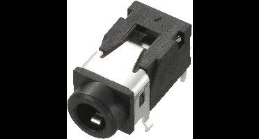 TRU COMPONENTS 1572255 Jackplug 3,5 mm Bus, inbouw horizontaal Aantal polen: 4 Stereo Zwart 1 stuk(s)