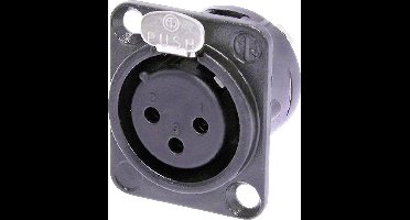 Neutrik NC3FD-L-BAG-1 XLR-connector Flensbus, contacten recht Aantal polen: 3 Zwart 1 stuk(s)