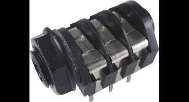 Cliff CL1232A Jackplug 6,35 mm Bus, inbouw horizontaal Aantal polen: 3 Stereo Zwart 1 stuk(s)