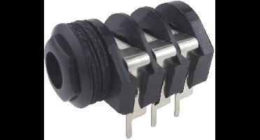 Cliff CL1332A Jackplug 6,35 mm Bus, inbouw horizontaal Aantal polen: 3 Stereo Zwart 1 stuk(s)