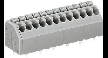 WAGO 250-209 Veerkrachtklemblok 1.50 mm² Aantal polen 9 Grijs 1 stuk(s)