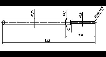 PTR Hartmann 2021-D-1.5N-AU-0.8 Precisietestpen met veercontact