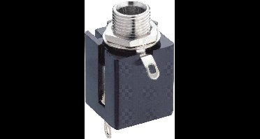 Lumberg KLBP 3 Jackplug 6,35 mm Bus, inbouw verticaal Aantal polen: 3 Stereo Zwart 1 stuk(s)