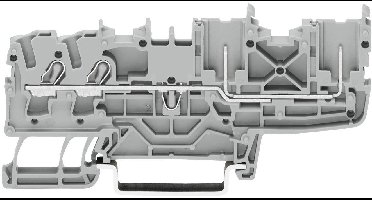 WAGO 2022-1401 Basisklem 5.20 mm Spanveer Toewijzing: L Grijs 1 stuk(s)