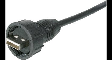 TRU COMPONENTS TC-A-KAB-USBA-MS-1M-203 1586511 USB-stekkeraansluiting 2.0 - IP67 Stekker, recht USB A-stekker met 1m kabel 1 stuk(s)