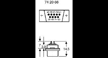 D-sub male connector 180 ° Aantal polen: 50 Soldeerkelk 1 stuk(s)
