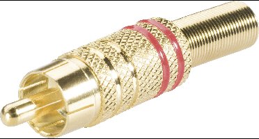 BKL Electronic 0101007 Cinch-connector Stekker, recht Aantal polen: 2 Rood 1 stuk(s)