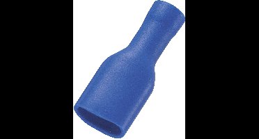 TRU COMPONENTS 1572192 Platte stekker (female) Insteekbreedte: 2.8 mm Insteekdikte: 0.5 mm 180 ° Volledig geïsoleerd Blauw 50 stuk(s)