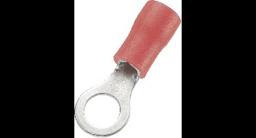 TRU COMPONENTS 746061 Ringkabelschoen Dwarsdoorsnede (max.): 1.50 mm² Schachtdiameter: 5.2 mm Deels geïsoleerd Rood 100 stuk(s)