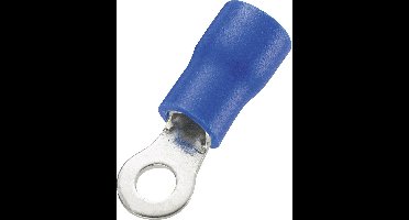 TRU COMPONENTS 746087 Ringkabelschoen Dwarsdoorsnede (max.): 2.50 mm² Schachtdiameter: 3.2 mm Deels geïsoleerd Blauw 100 stuk(s)