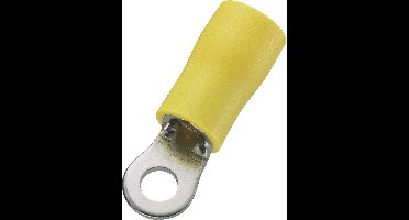 TRU COMPONENTS 738406 Ringkabelschoen Dwarsdoorsnede (max.): 6 mm² Schachtdiameter: 10.5 mm Deels geïsoleerd Geel 50 stuk(s)
