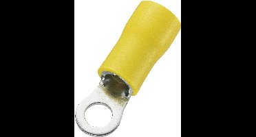 TRU COMPONENTS 746628 Ringkabelschoen Dwarsdoorsnede (max.): 6 mm² Schachtdiameter: 4.3 mm Deels geïsoleerd Geel 50 stuk(s)