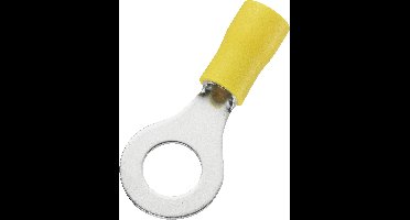 TRU COMPONENTS 746750 Ringkabelschoen Dwarsdoorsnede (max.): 6 mm² Schachtdiameter: 8.4 mm Deels geïsoleerd Geel 50 stuk(s)