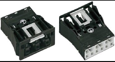 WAGO 770-703 Netstekker WINSTA MIDI Bus, recht Totaal aantal polen: 2 + PE 25 A Zwart 1 stuk(s)