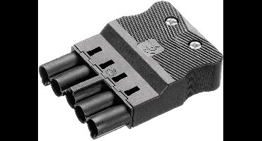 Adels-Contact 18004 Netstekker AC Stekker, recht Totaal aantal polen: 4 + PE 16 A Zwart 1 stuk(s)