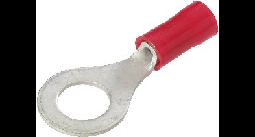 TE Connectivity 130054 Ringkabelschoen Dwarsdoorsnede (max.): 1.60 mm² Schachtdiameter: 6.35 mm Deels geïsoleerd Rood 1 stuk(s)