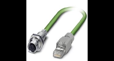 Phoenix Contact 1404368 M12 / RJ45 Netwerkkabel, patchkabel CAT 5e SF/UTP 1.00 m Groen 1 stuk(s)