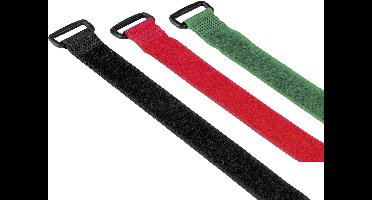 Hama Klett-Kabelbinder mit Öse, wiederverwendbar, 20 x 250 mm, farbig, 9 Stück Klittenband kabelbinder Zwart, Groen, Rood 9 stuk(s)