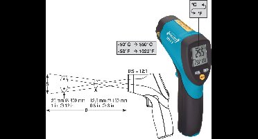 Hazet 1991-1 Infrarood-thermometer Optiek 12:1 -50 - +550 °C